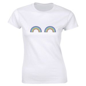 Half It Tops - Two Rainbow Gay Pride Festival T-shirt Tee Half It Tops - Two Rainbow Gay Pride Festival T-shirt Tee